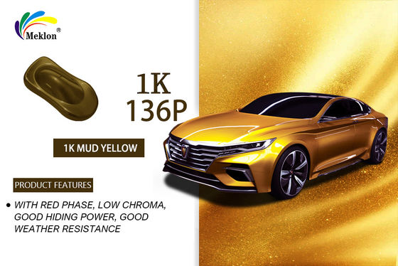 Mud Yellow 1K Cat Mobil Basecoat Lapisan Akrilik Tahan Jamur
