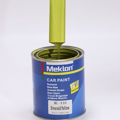 1K Emerald Kuning Adhesif yang Baik Kekuatan Penutup yang Kuat Cat Mobil Kroma Tinggi Basecoat