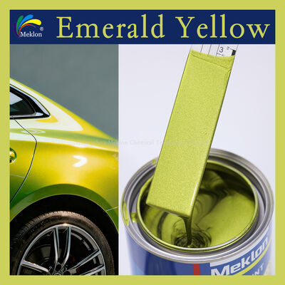 Meklon Emerald Yellow Refinish Acrylic Liquid Coating Cat mobil untuk aplikasi semprot dan perbaikan mobil