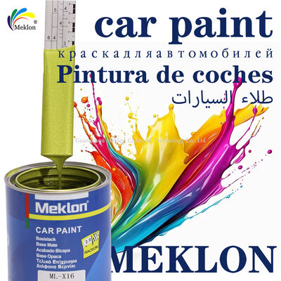 Meklon Emerald Yellow Refinish Acrylic Liquid Coating Cat mobil untuk aplikasi semprot dan perbaikan mobil