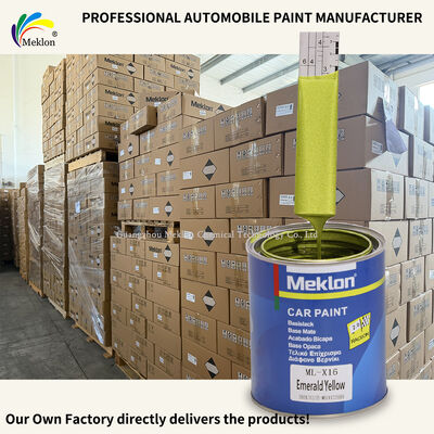 Meklon Emerald Yellow Refinish Acrylic Liquid Coating Cat mobil untuk aplikasi semprot dan perbaikan mobil