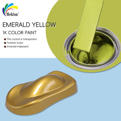 Meklon Emerald Yellow Refinish Acrylic Liquid Coating Cat mobil untuk aplikasi semprot dan perbaikan mobil
