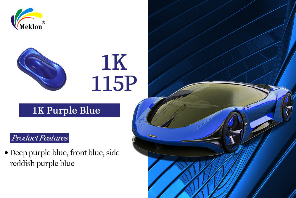 Anti-Fade High Gloss 1K Ungu Biru Metallic Base Coat Warna Auto Paint