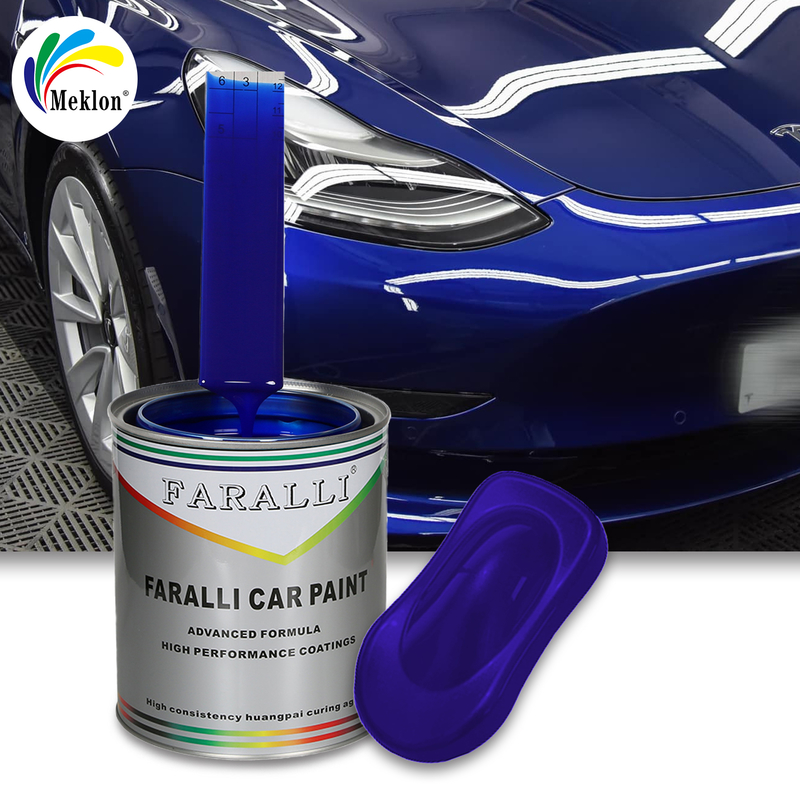 Permukaan yang cepat kering dan efisien cat logam biru yang cocok dengan warna pabrik asli untuk cat semprotan mobil